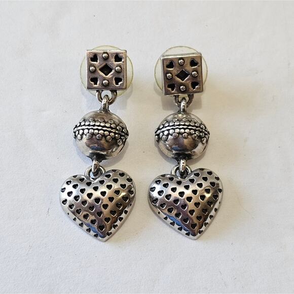 Brighton post dangle heart Chandelier Earrings - Picture 2 of 5